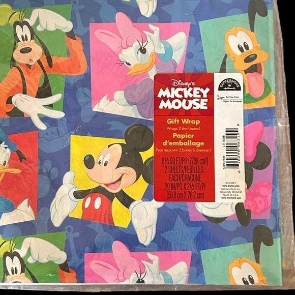 2 New Packages of Vintage Disney Wrapping Paper Gift Wrap Mickey Donald Daisy - Picture 2 of 3